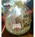 Подарочный набор Изысканность из конфет Raffaello и Ferrero Rocher в корзине с декором
