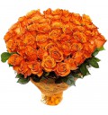 Букет Яркие чувства из 101 оранжевой розы