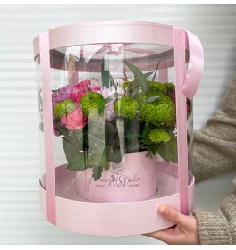 Цветы в прозрачной коробке Мелисса